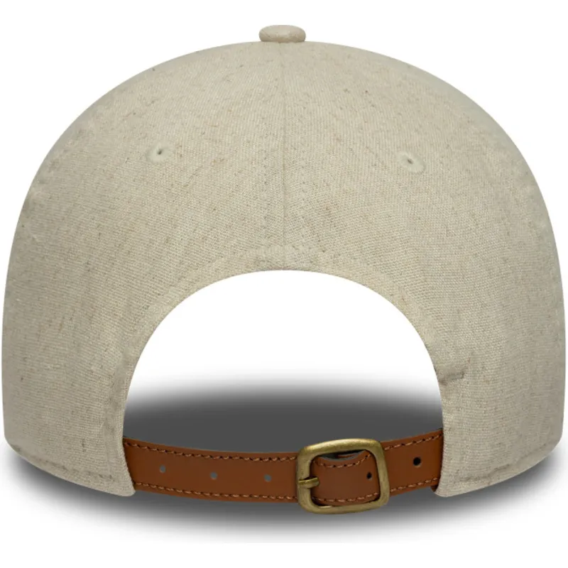 cap-zaobljena-beige-adjustable-strap-9twenty-linen-new-york-yankees-mlb-new-era