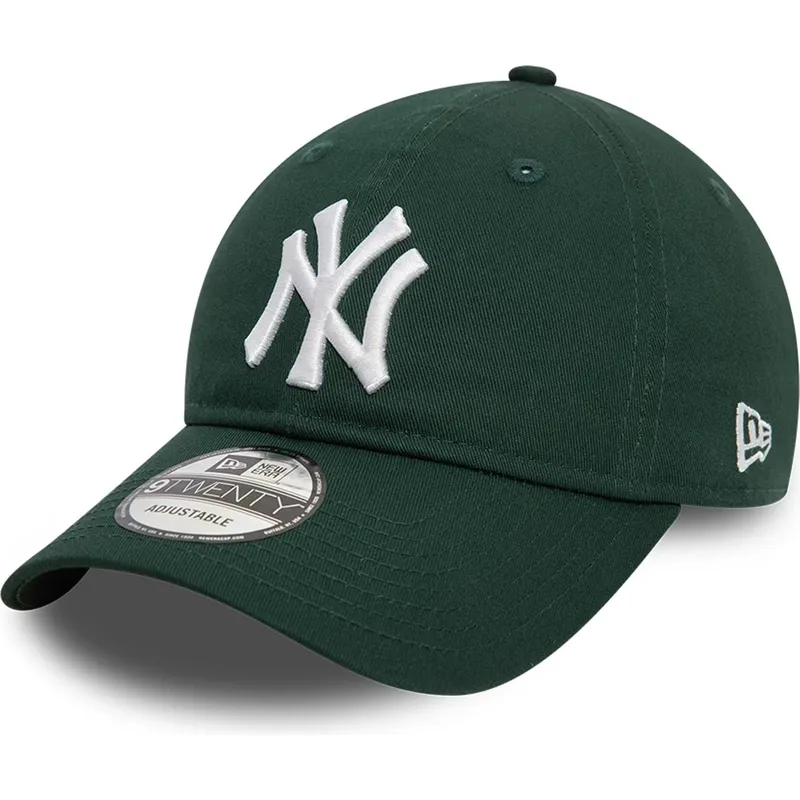new-era-curved-brim-9twenty-league-essential-new-york-yankees-mlb-dark-green-adjustable-cap