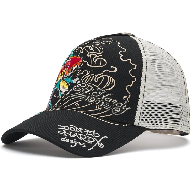 kapa-zaobljena-crna-snapback-1971-koi-fish-ed-hardy