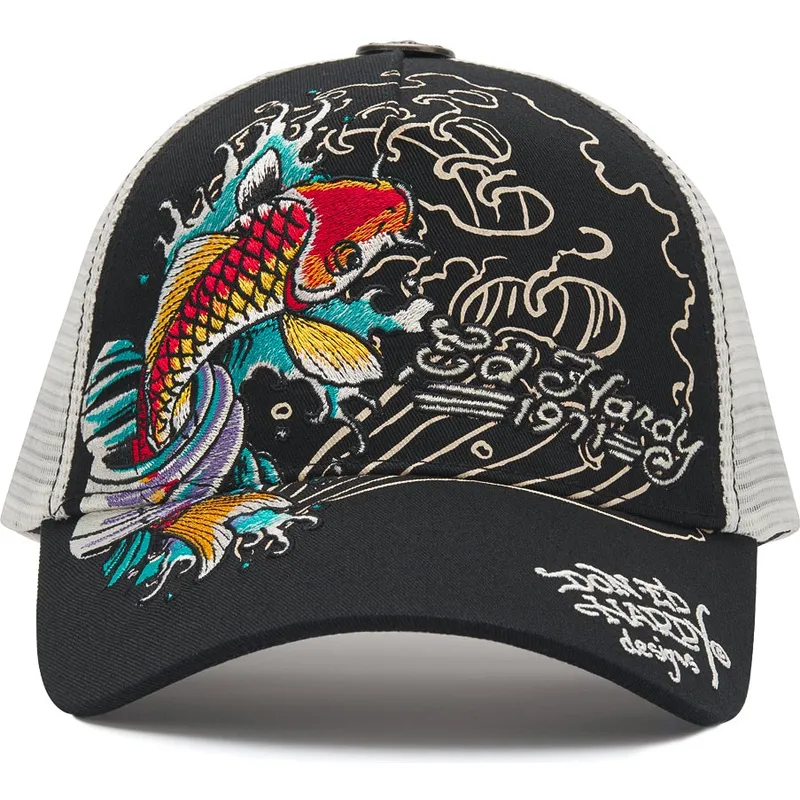 kapa-zaobljena-crna-snapback-1971-koi-fish-ed-hardy