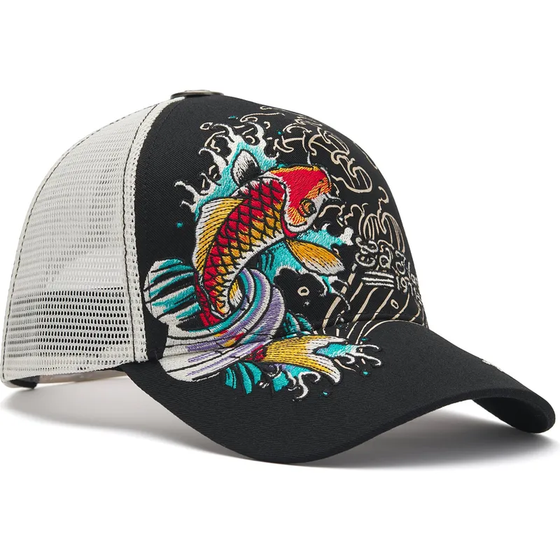 kapa-zaobljena-crna-snapback-1971-koi-fish-ed-hardy
