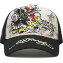 kapa-zaobljena-bijela-snapback-tattoo-eagle-graphic-ed-hardy
