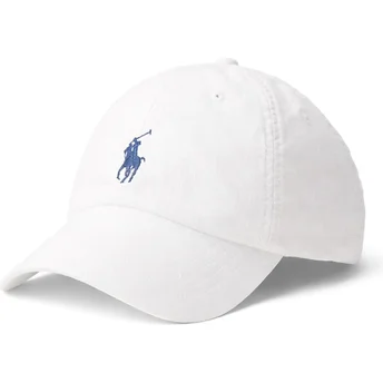 Kapa zaobljena bijela podesiv Linen Polo Ralph Lauren