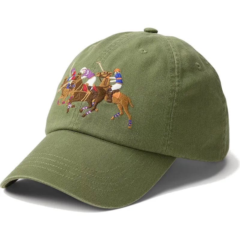 kapa-zaobljena-zelena-podesiva-traka-twill-triple-pony-polo-ralph-lauren kapa-zaobljena-zelena-podesiva-traka-twill-triple-pony-polo-ralph-lauren