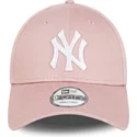 new-era-curved-brim-pink-logo-9forty-league-essential-new-york-yankees-mlb-pink-adjustable-cap