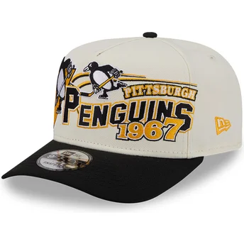 Cap zaobljena beige snapback 9FIFTY A Frame Classic Pittsburgh Penguins NHL New Era