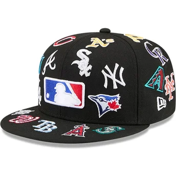 Kapa ravna crna prilagođena 59FIFTY All Over MLB New Era