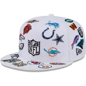 Kapa ravna bijela prilagođena 59FIFTY All Over NFL New Era