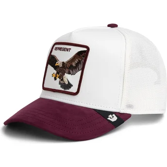 Goorin Bros. Eagle Represent Microsuede The Farm White and Maroon Trucker Hat