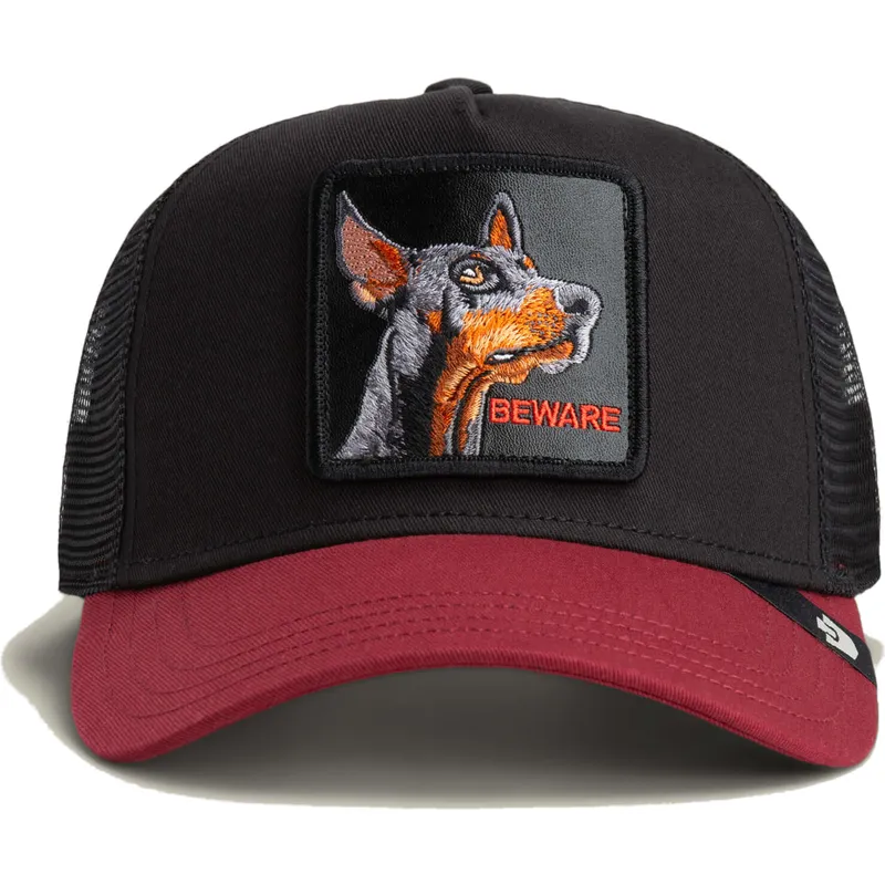 kape-zaobljena-crna-snapback-perro-doberman-beware-the-farm-the-farm-de-goorin-bros