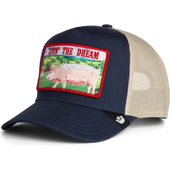 Kape zaobljena mornarsko plava snapback cerdo Livin' The Dream Greener Grass The Farm The Farm de Goorin Bros.