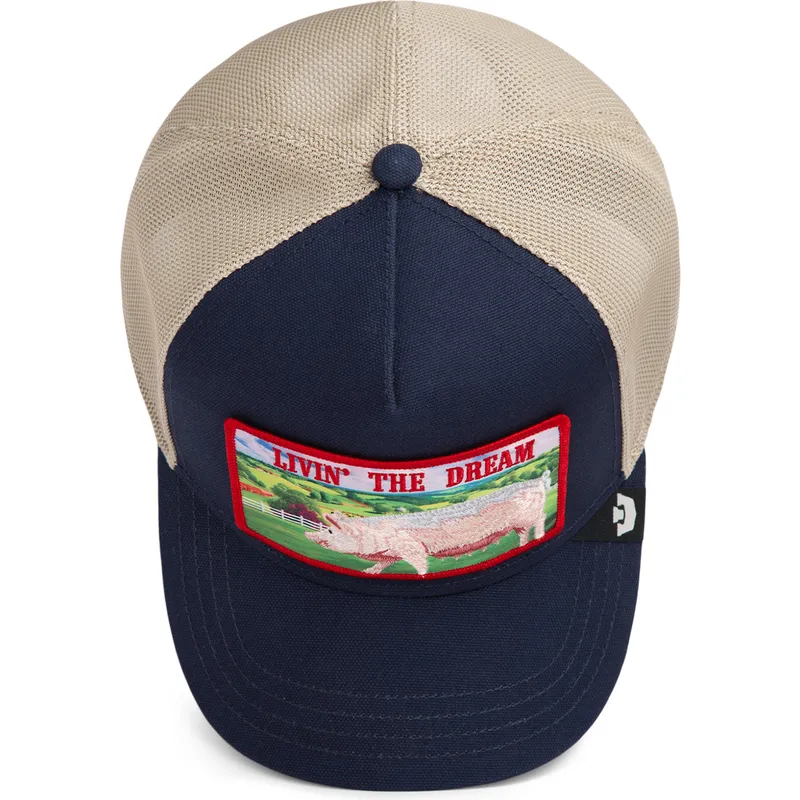 kapa-zaobljena-mornarsko-plava-snapback-livin-the-dream-greener-grass-the-farm-goorin-bros