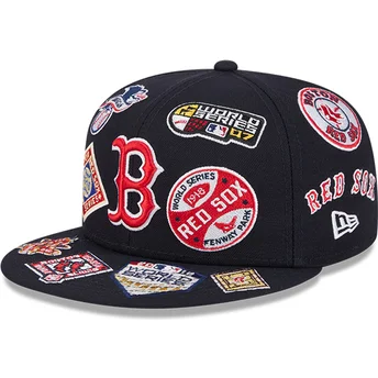 Cap ravna navy blue ajustada 59FIFTY All Over Boston Red Sox MLB New Era