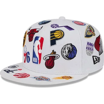 Cap ravna white ajustada 59FIFTY All Over NBA New Era