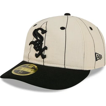 Cap ravna beige ajustada 59FIFTY Retro Crown Linen Chicago White Sox MLB New Era