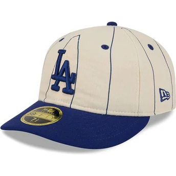 Cap zaobljena beige ajustada 59FIFTY Retro Crown Linen Los Angeles Dodgers MLB New Era