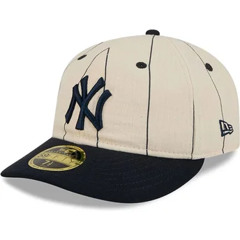 Cap zaobljena beige ajustada 59FIFTY Retro Crown Linen New York Yankees MLB New Era