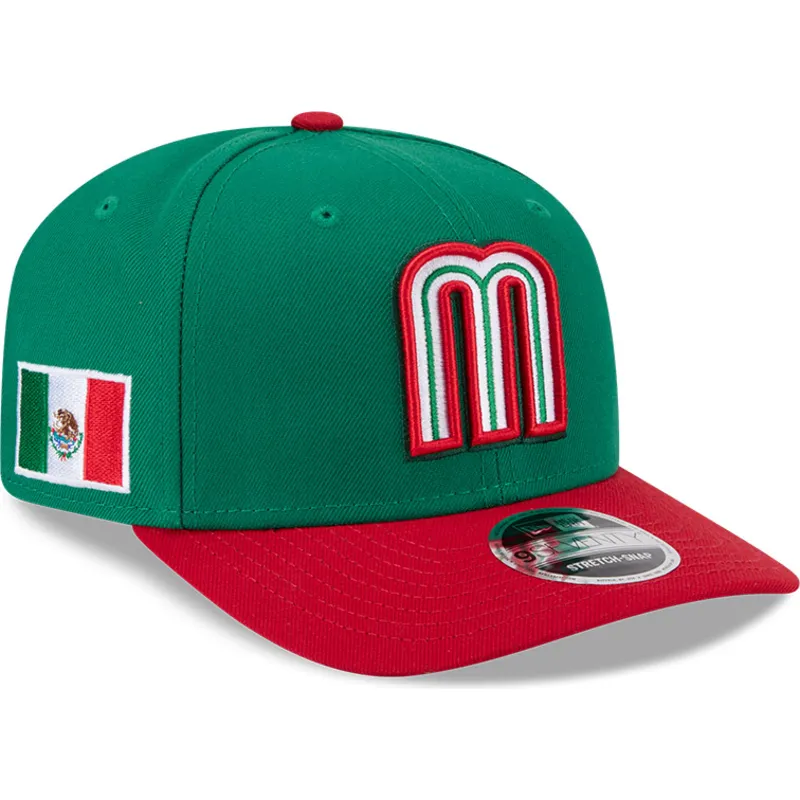 kapa-zaobljena-zelena-snapback-9seventy-stretch-snap-mexico-2026-world-baseball-classic-world-baseball-classic-new-era