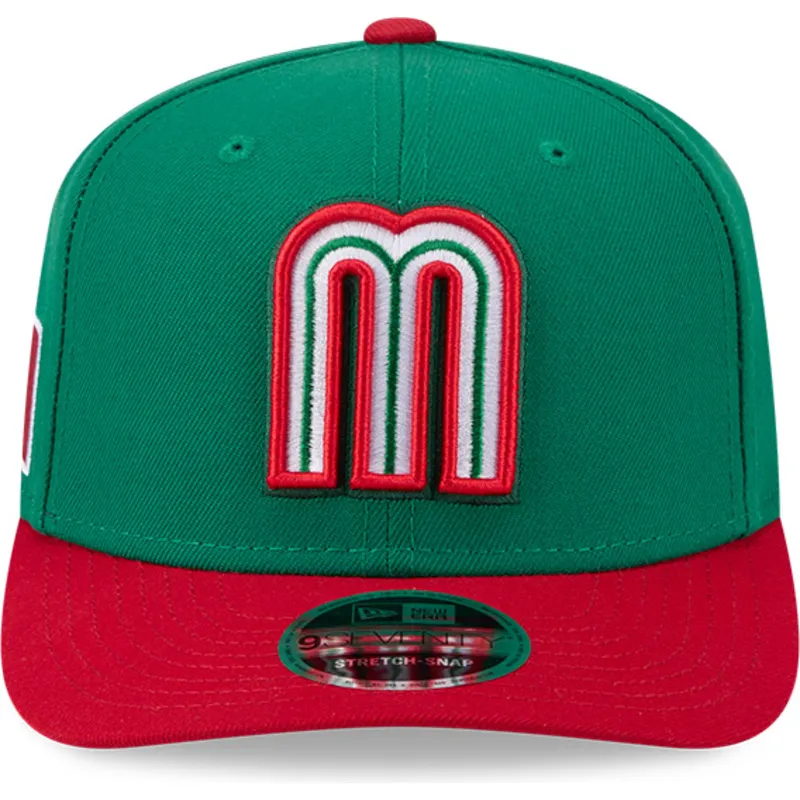kapa-zaobljena-zelena-snapback-9seventy-stretch-snap-mexico-2026-world-baseball-classic-world-baseball-classic-new-era