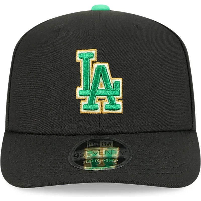 new-era-curved-brim-9seventy-stretch-snap-saint-patrick-s-day-los-angeles-dodgers-mlb-black-snapback-cap