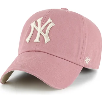 Kapa zaobljena ružičasta podesiv Clean Up Ballpark New York Yankees MLB 47 Brand