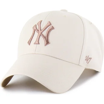 Cap zaobljena beige snapback marrón MVP Ballpark New York Yankees MLB 47 Brand