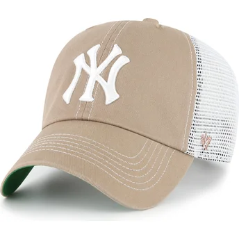 Kapa zaobljena smeđa snapback Clean Up Trawler New York Yankees MLB 47 Brand