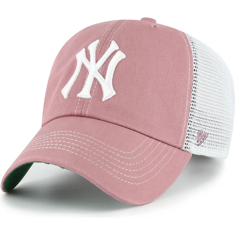 kapa-zaobljena-ruzicasta-snapback-clean-up-trawler-new-york-yankees-mlb-47-brand