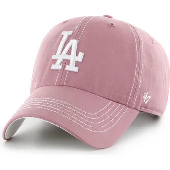 Cap zaobljena pink adjustable strap Clean Up Contrast Stitch Los Angeles Dodgers MLB 47 Brand