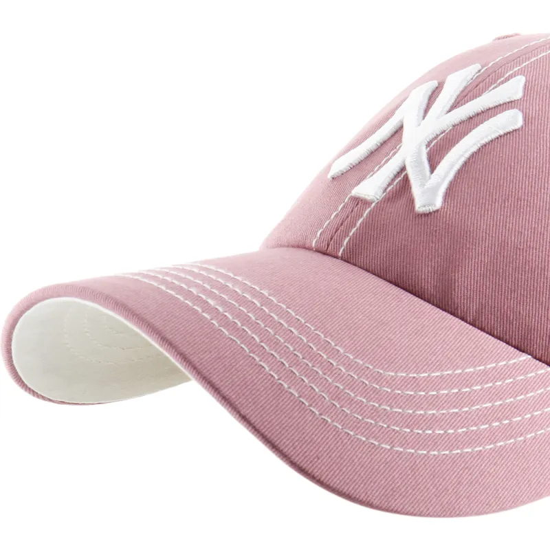 kapa-zaobljena-ruzicasta-podesiv-clean-up-contrast-stitch-new-york-yankees-mlb-47-brand