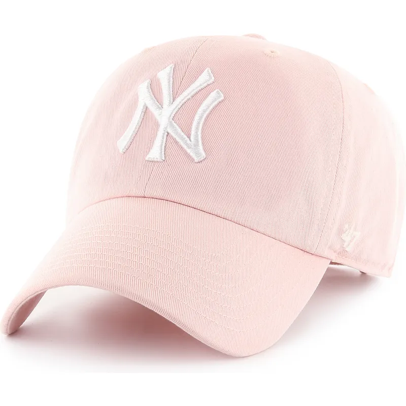 kapa-zaobljena-ruzicasta-podesiv-clean-up-new-york-yankees-mlb-47-brand