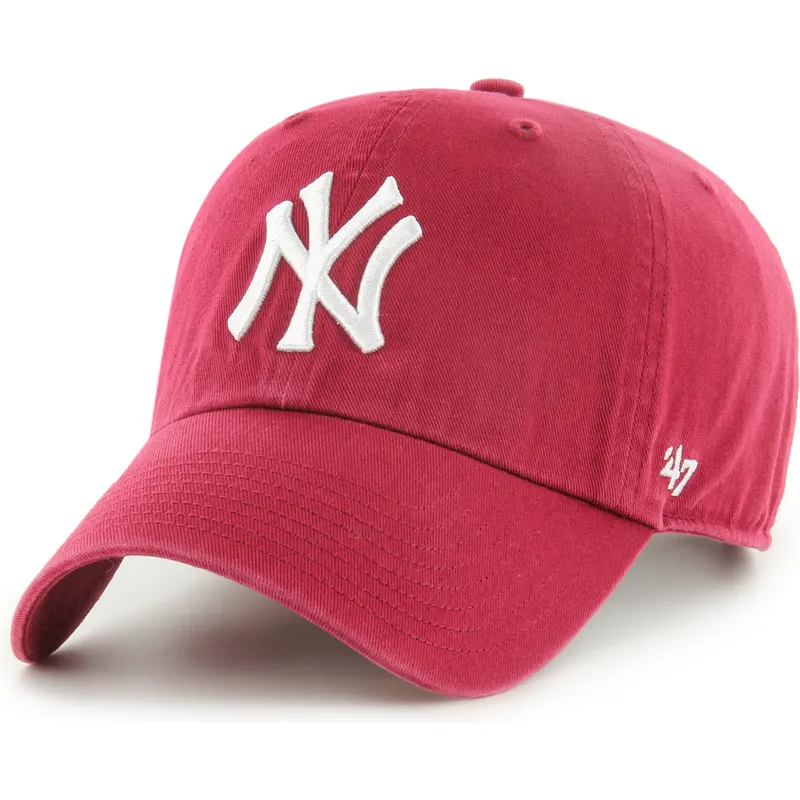 kapa-zaobljena-crvena-podesiv-clean-up-new-york-yankees-mlb-47-brand