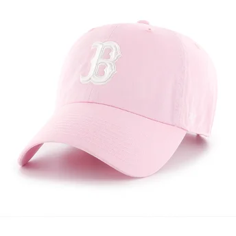 47 Brand Curved Brim Clean Up Boston Red Sox MLB Pink Adjustable Cap