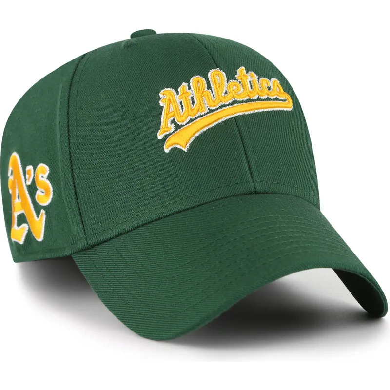 kapa-zaobljena-zelena-podesiv-mvp-ballpark-script-shot-oakland-athletics-mlb-47-brand