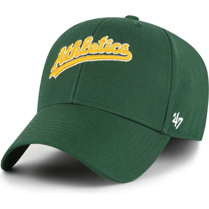 kapa-zaobljena-zelena-podesiv-mvp-ballpark-script-shot-oakland-athletics-mlb-47-brand