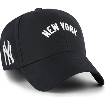 47 Brand Curved Brim MVP Ballpark Script Shot New York Yankees MLB Navy Blue Adjustable Cap