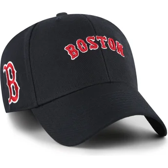 47 Brand Curved Brim MVP Ballpark Script Shot Boston Red Sox MLB Navy Blue Adjustable Cap