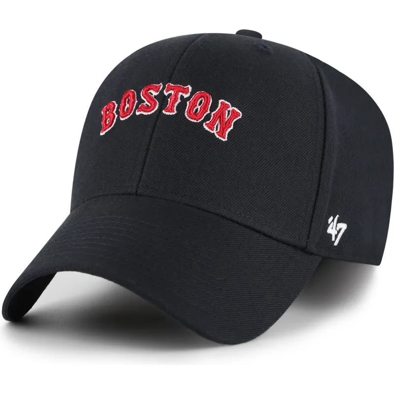 cap-zaobljena-navy-blue-adjustable-strap-mvp-ballpark-script-shot-boston-red-sox-mlb-47-brand