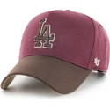 cap-zaobljena-red-snapback-granate-mvp-dt-sure-shot-two-tone-cotton-los-angeles-dodgers-mlb-47-brand
