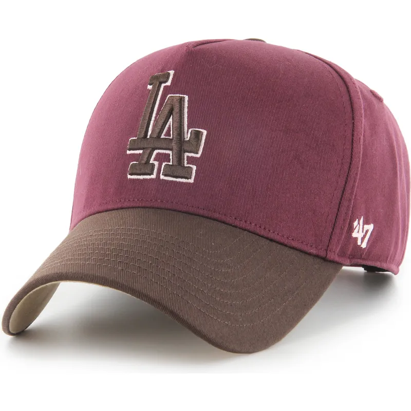 cap-zaobljena-red-snapback-granate-mvp-dt-sure-shot-two-tone-cotton-los-angeles-dodgers-mlb-47-brand