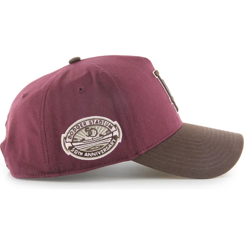 cap-zaobljena-red-snapback-granate-mvp-dt-sure-shot-two-tone-cotton-los-angeles-dodgers-mlb-47-brand