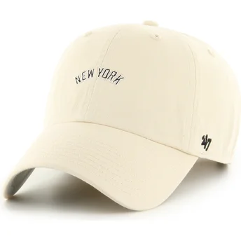 Kape zaobljena bež podesiva traka Clean Up Base Runner Script New York Yankees MLB 47 Brand