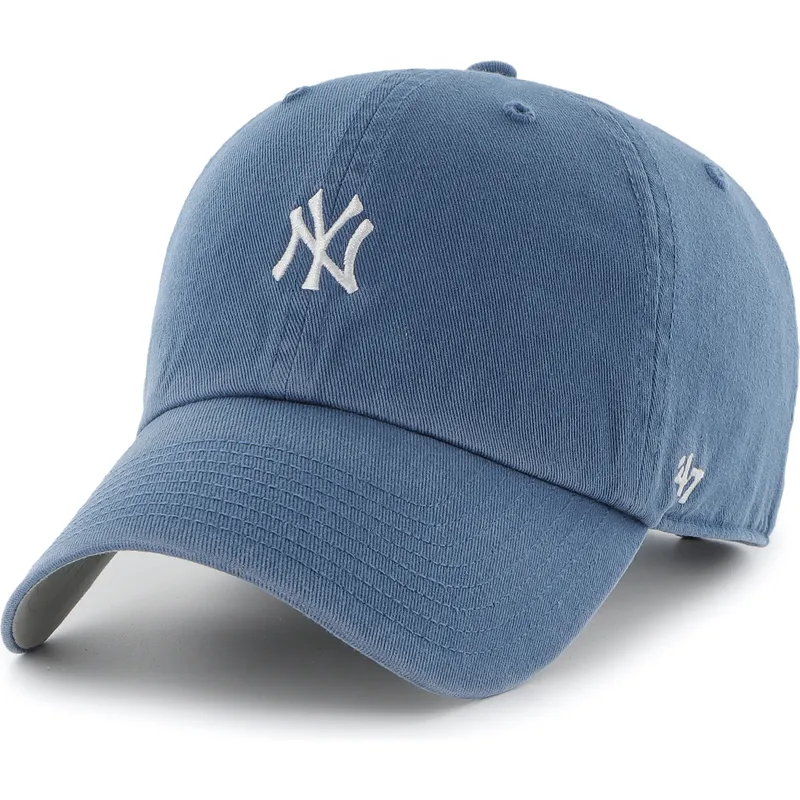 47-brand-curved-brim-clean-up-base-runner-new-york-yankees-mlb-blue-adjustable-cap