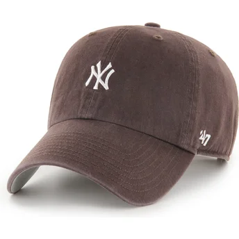 Kapa zaobljena smeđa podesiv Clean Up Base Runner Mini New York Yankees MLB 47 Brand