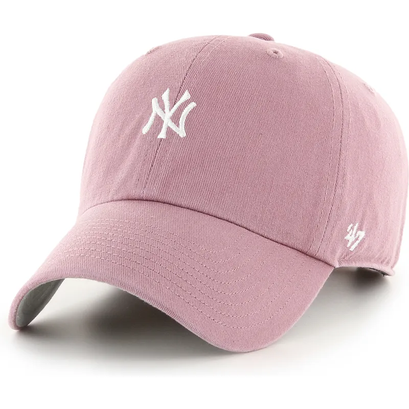 kapa-zaobljena-ruzicasta-podesiv-clean-up-base-runner-mini-new-york-yankees-mlb-47-brand