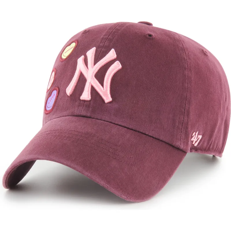 kapa-zaobljena-crvena-podesiv-clean-up-candy-heart-new-york-yankees-mlb-47-brand