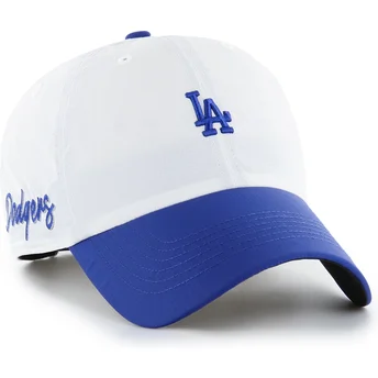 47 Brand Curved Brim Clean Up Vista Mini Two Tone Los Angeles Dodgers MLB White and Blue Adjustable Cap