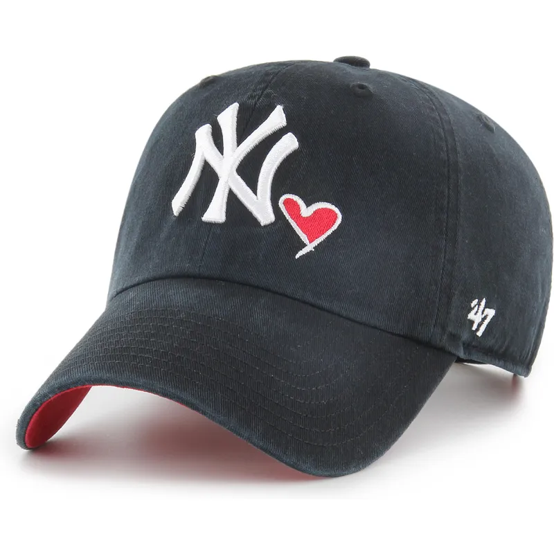 kapa-zaobljena-crna-podesiv-clean-up-heart-icon-new-york-yankees-mlb-47-brand