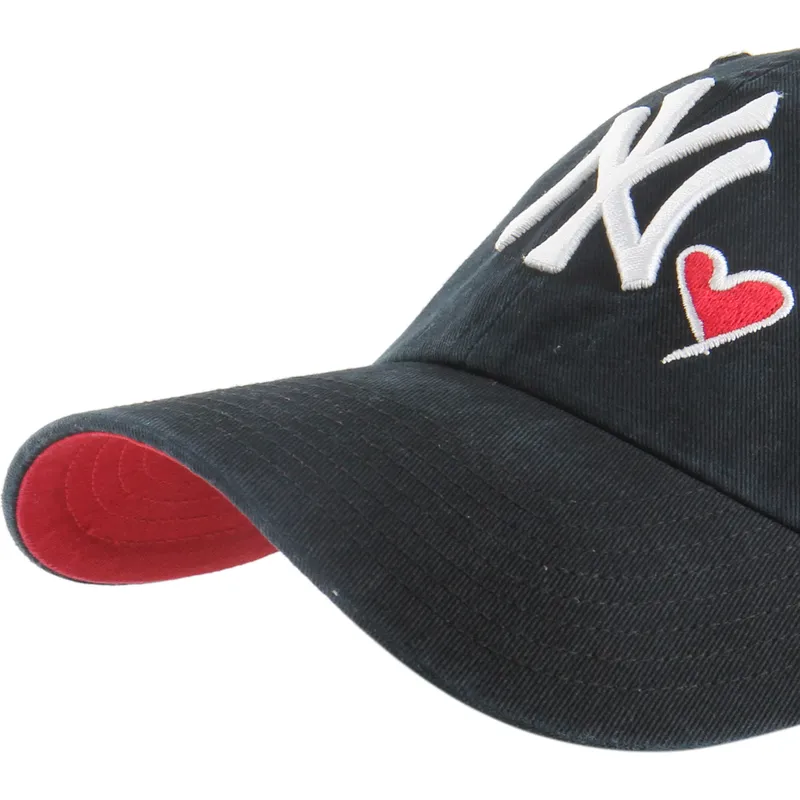 47-brand-curved-brim-clean-up-heart-icon-new-york-yankees-mlb-black-adjustable-cap