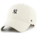 cap-zaobljena-beige-adjustable-strap-clean-up-cord-base-runner-new-york-yankees-mlb-47-brand